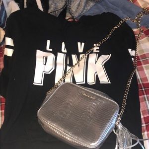 Pink sweatshirt with bag